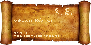 Kokovai Réka névjegykártya