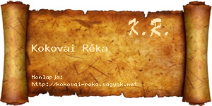 Kokovai Réka névjegykártya